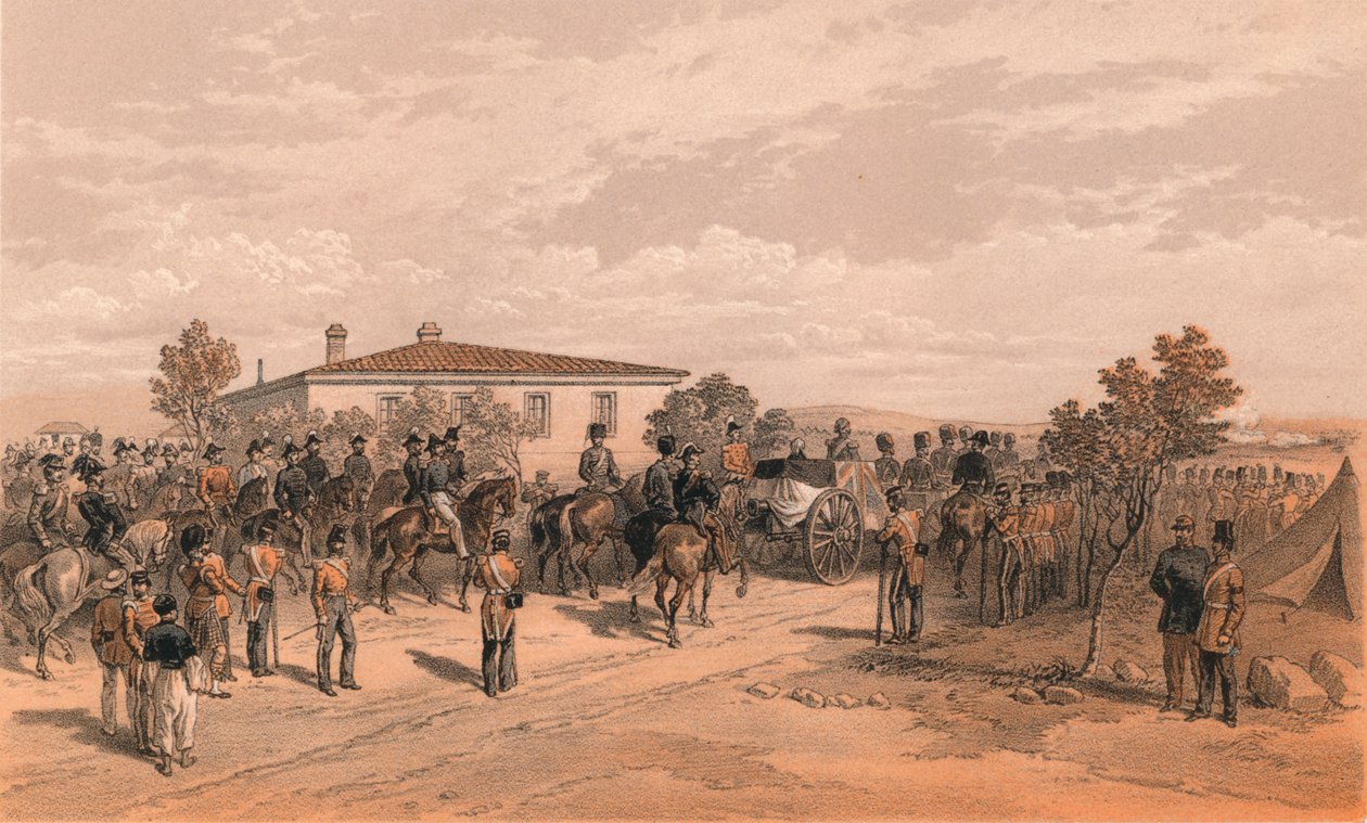 Pohřební průvod lorda Raglana opouštějící hlavní čtvrť, 1856 od Thomas Picken