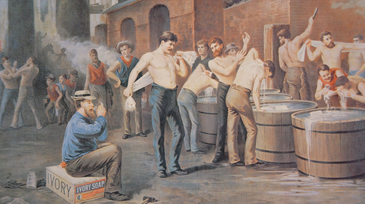 Reklama na mýdlo Ivory, cca 1890 (barevné lito) od Thomas Pollock (after) Anschutz
