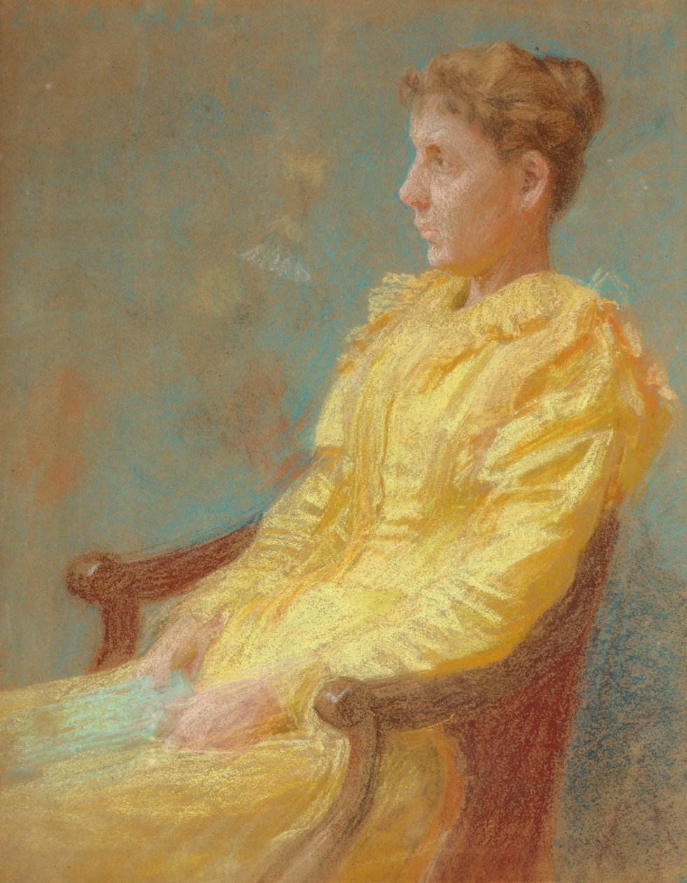 Portrét umělcovy ženy 1893 (pastel na papíře) od Thomas Pollock Anshutz