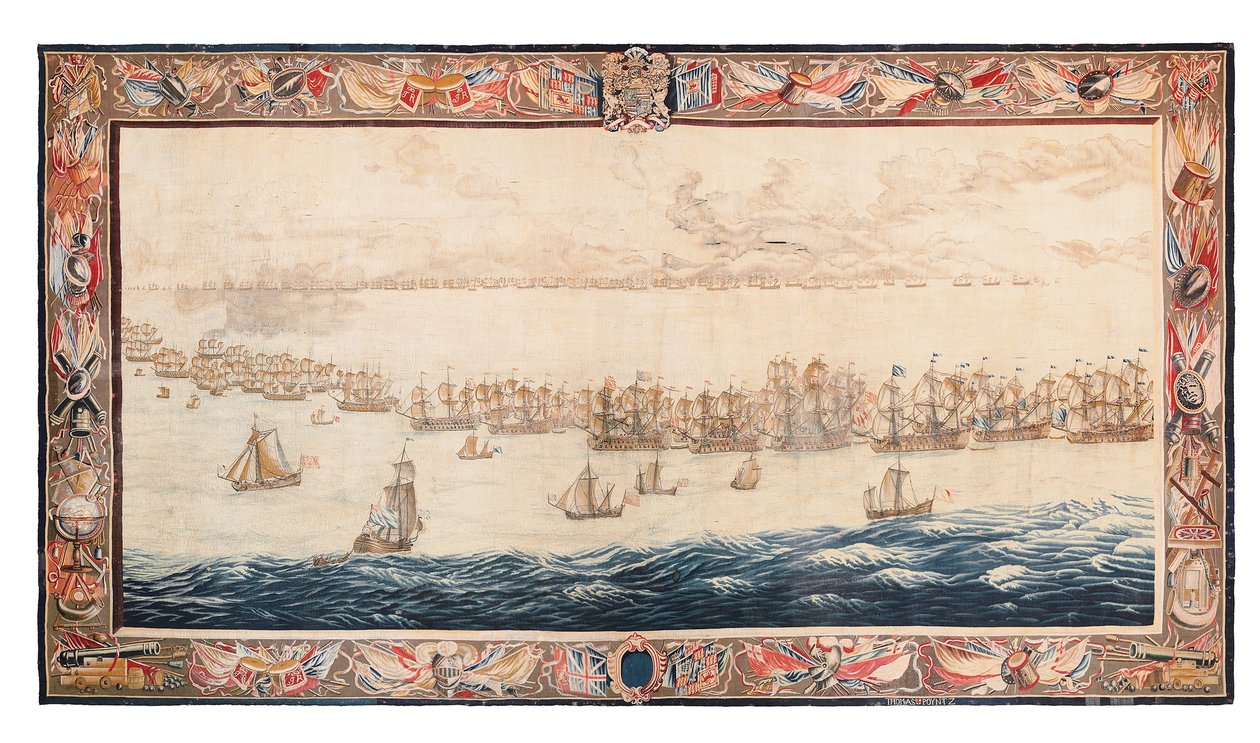 Historická tapisérie z bitvy u Solebay, Mortlake, návrhy připisované Williamu van de Velde, kolem roku 1688 od Thomas Poyntz