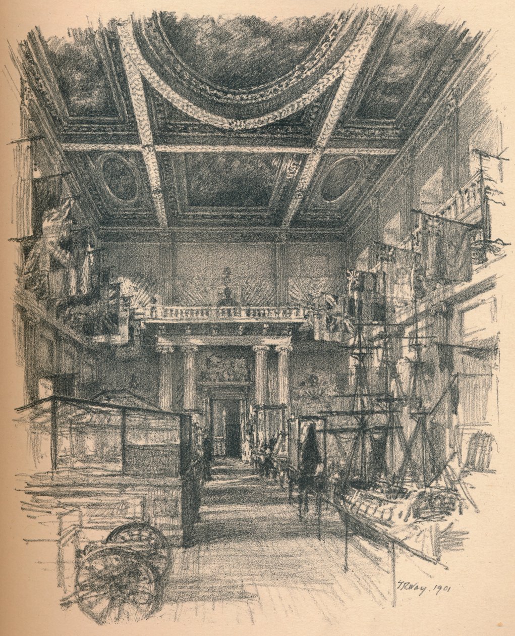 Interiér hodovní síně, palác Whitehall, 1902 od Thomas Robert Way