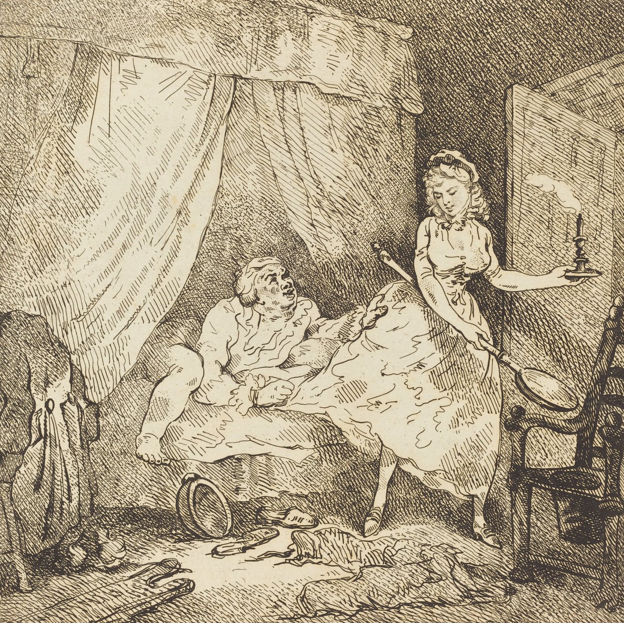 Ohřívač postelí, c. 1785. od Thomas Rowlandson