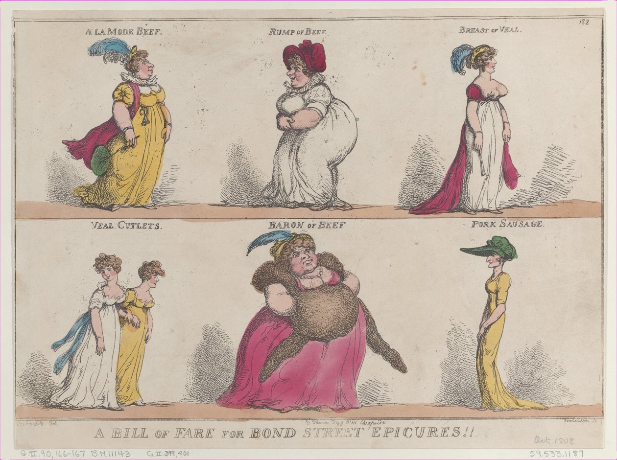 Bill of Fare for Bond Street Epicures!!, 25. října 1808, 25. října 1808. od Thomas Rowlandson