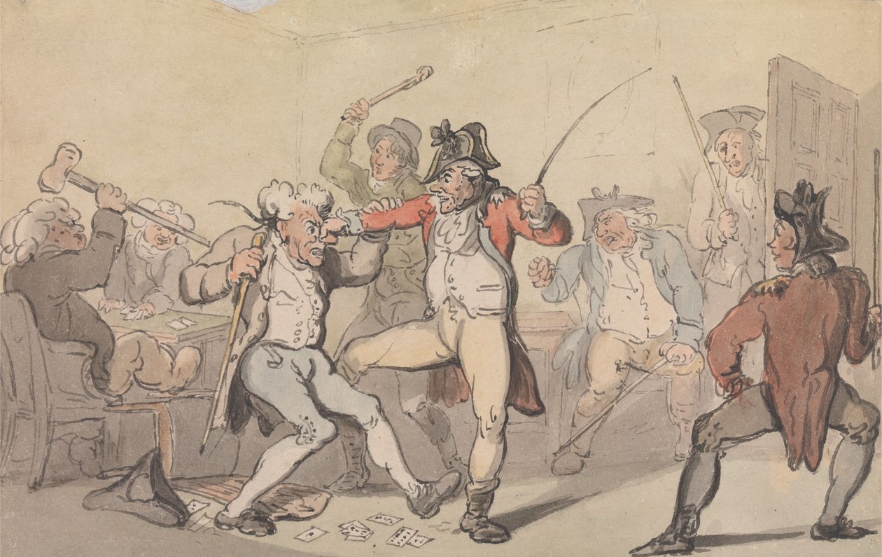 Byla odhalena černá noha, která vyhazovala karty od Thomas Rowlandson