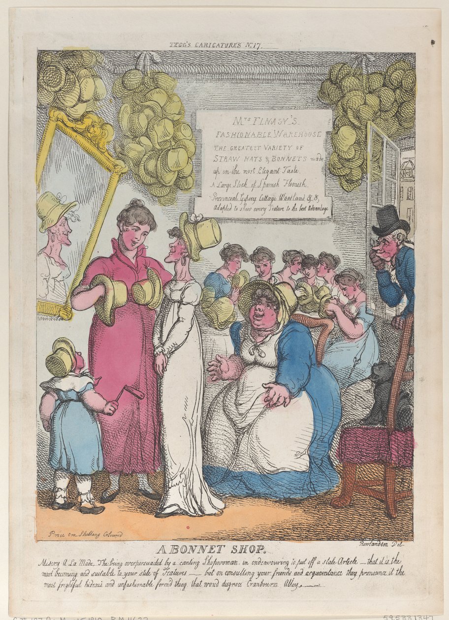 A Bonnet Shop, 15. května 1810, 15. května 1810. od Thomas Rowlandson