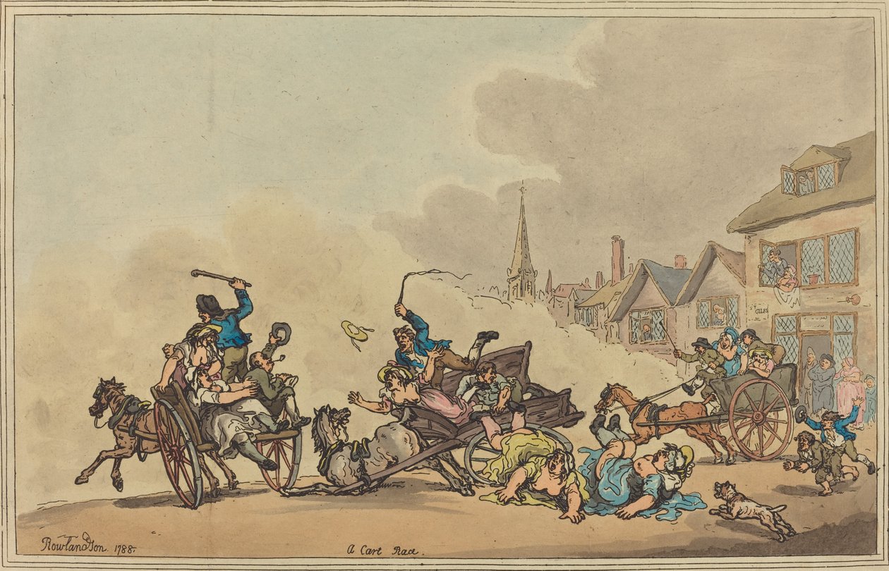 Závod vozítek od Thomas Rowlandson