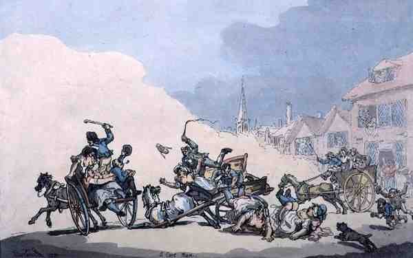 A Cart Race, hospoda. od Williama Hollanda od Thomas Rowlandson