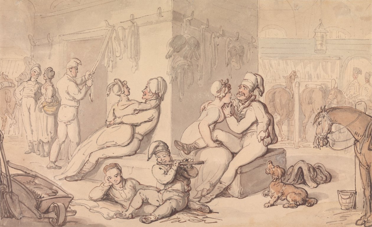 Kavalerijní kasárna od Thomas Rowlandson