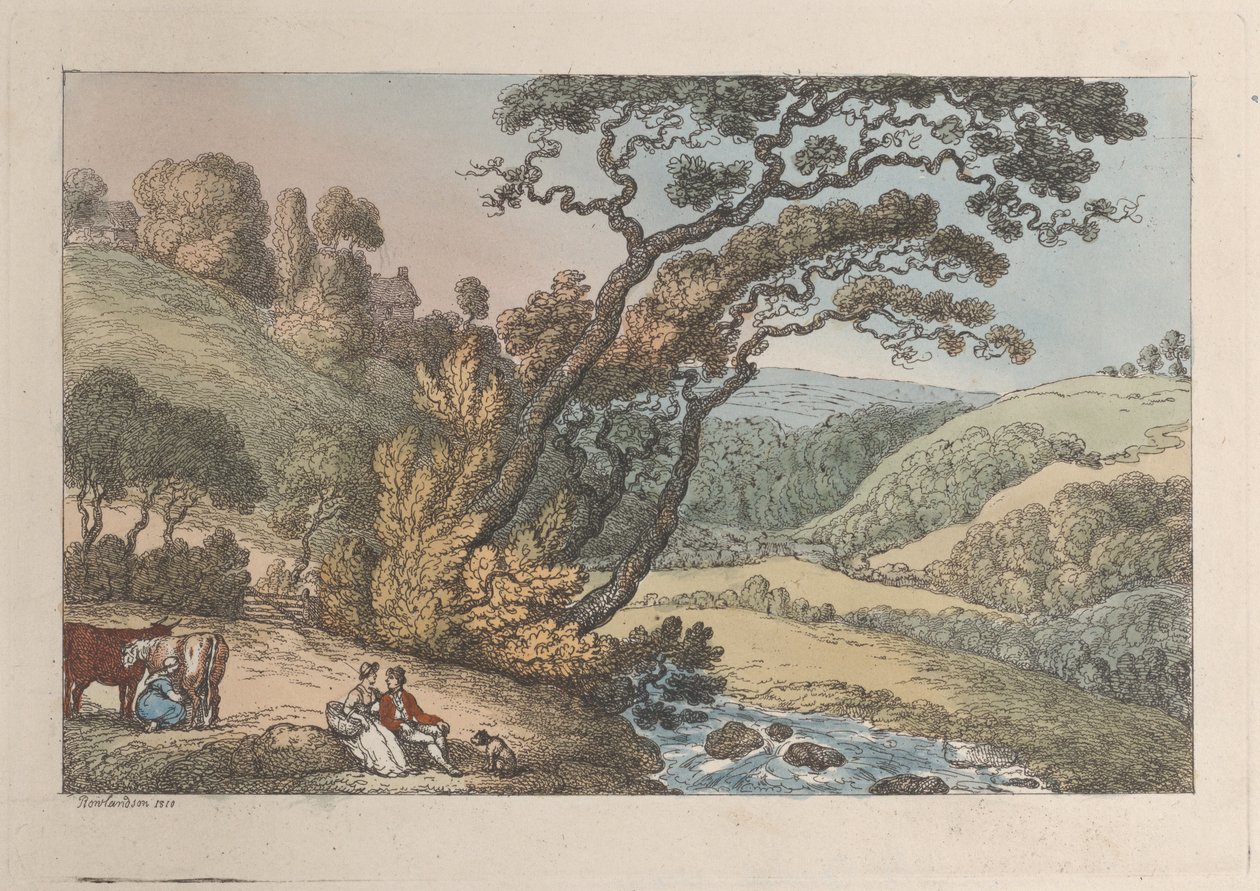 Cornish View, from Views in Cornwall, 1810., 1810. od Thomas Rowlandson