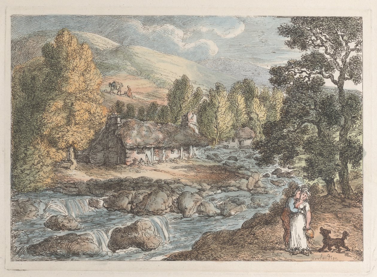 Vodopád v Cornwallu od Thomas Rowlandson