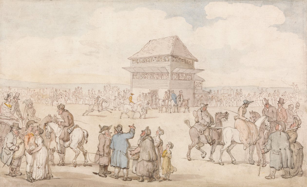 Přeplněná dostihová akce od Thomas Rowlandson