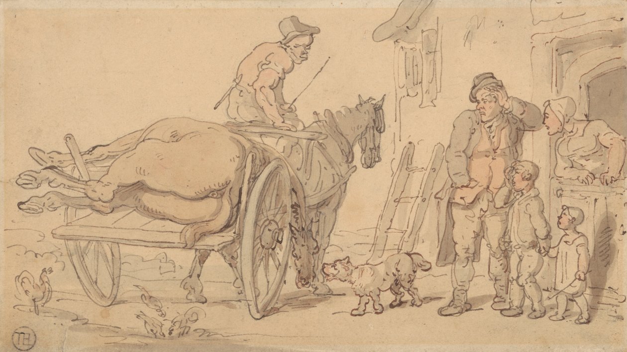 Mrtvý kůň na knackerově vozíku od Thomas Rowlandson