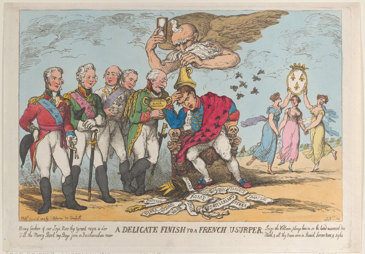 Jemný závěr francouzskému uzurpátorovi, 20. dubna 1814, 20. dubna 1814. od Thomas Rowlandson