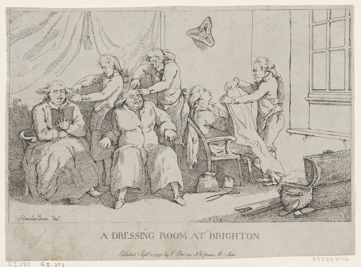 Šatna v Brightonu od Thomas Rowlandson