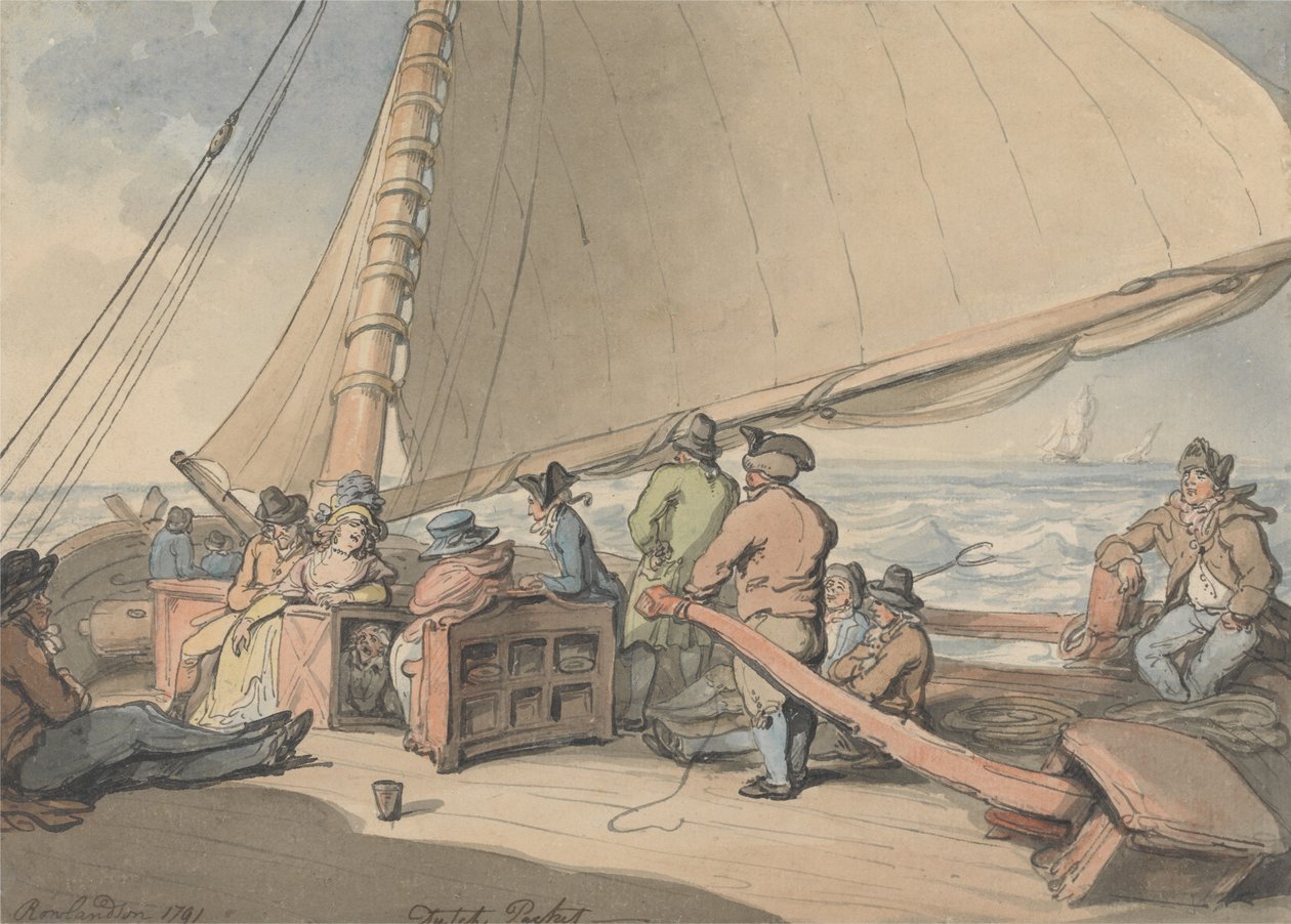 Nizozemská loď v sílícím vánku od Thomas Rowlandson