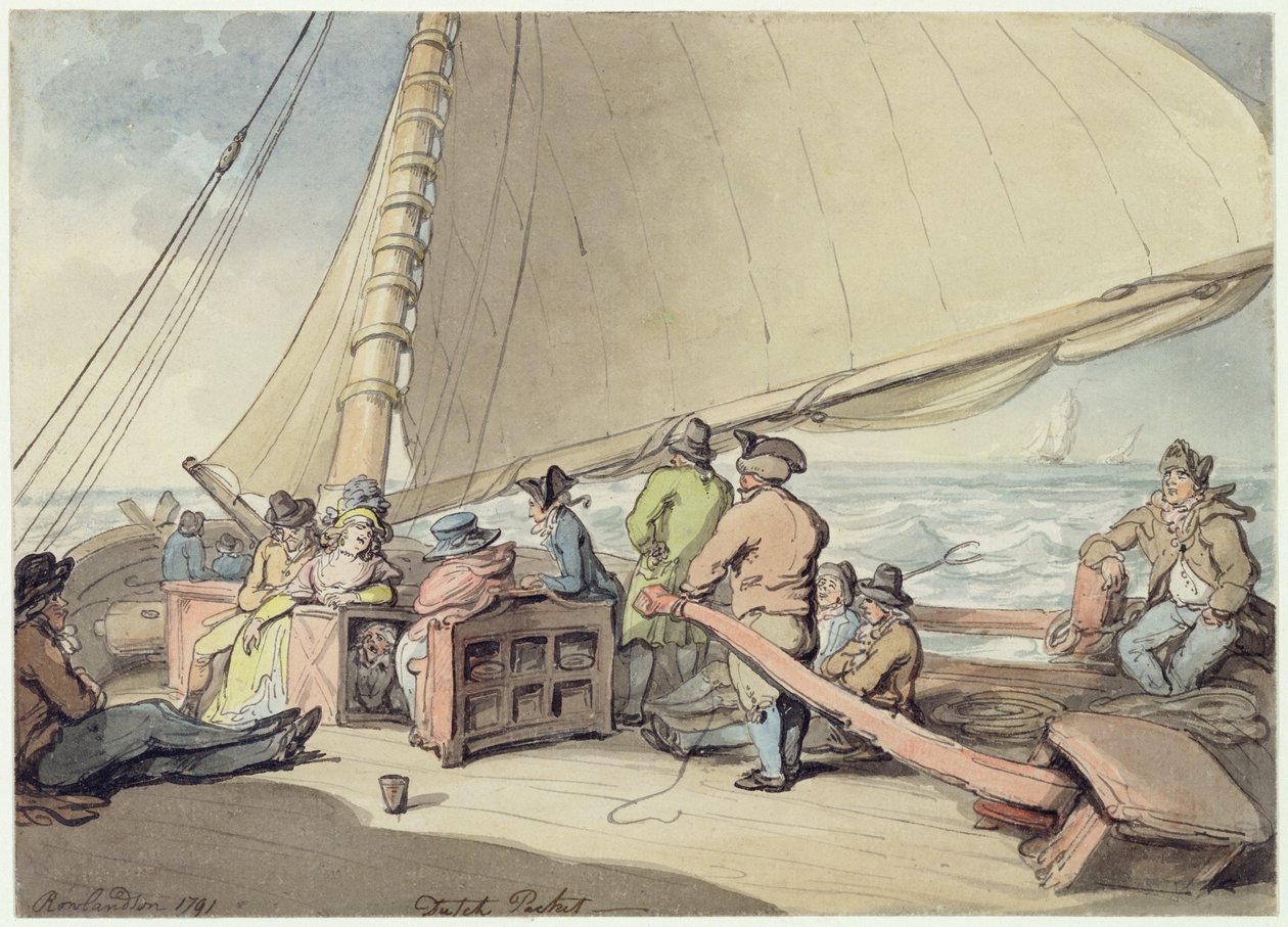 Holandský balíček ve stoupajícím vánku od Thomas Rowlandson