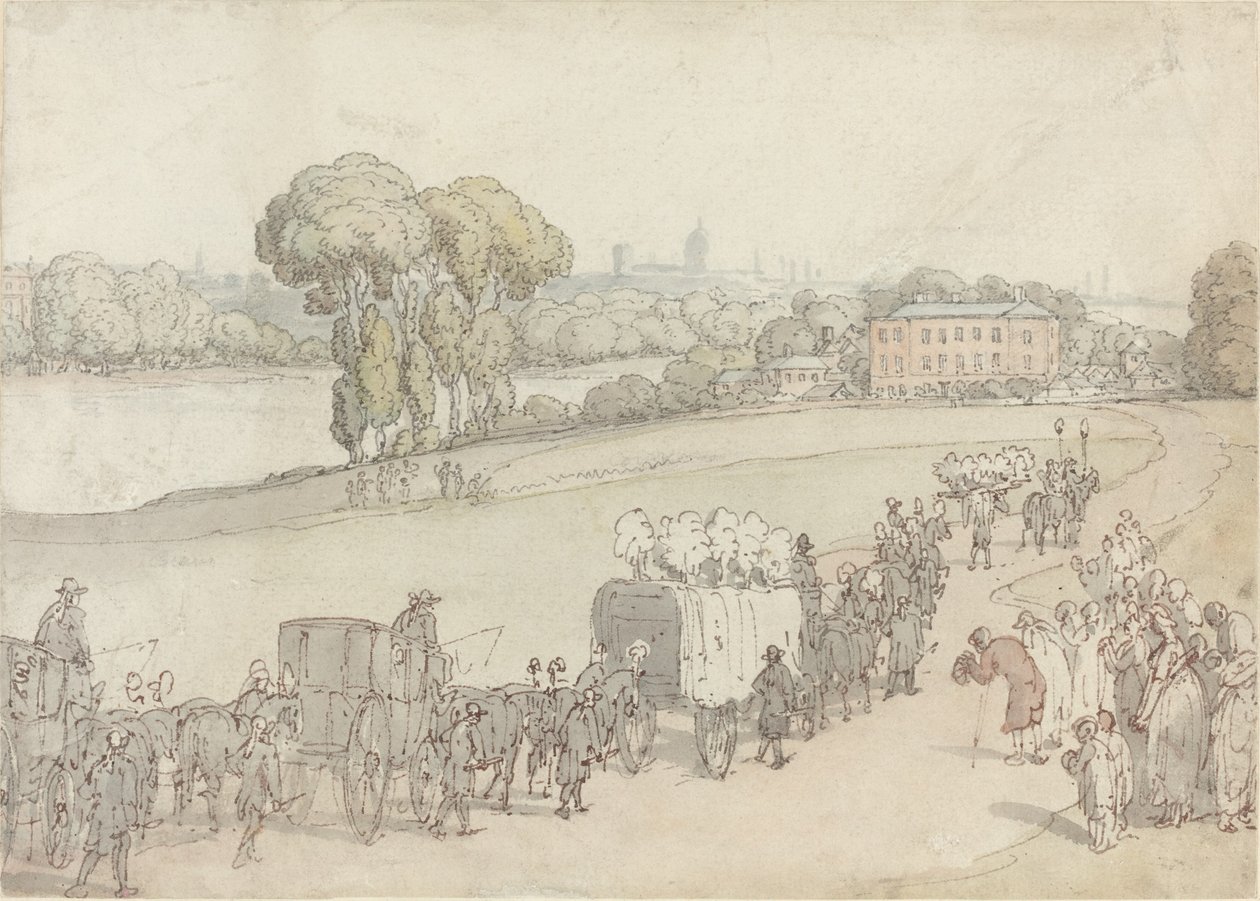 Smuteční průvod od Thomas Rowlandson
