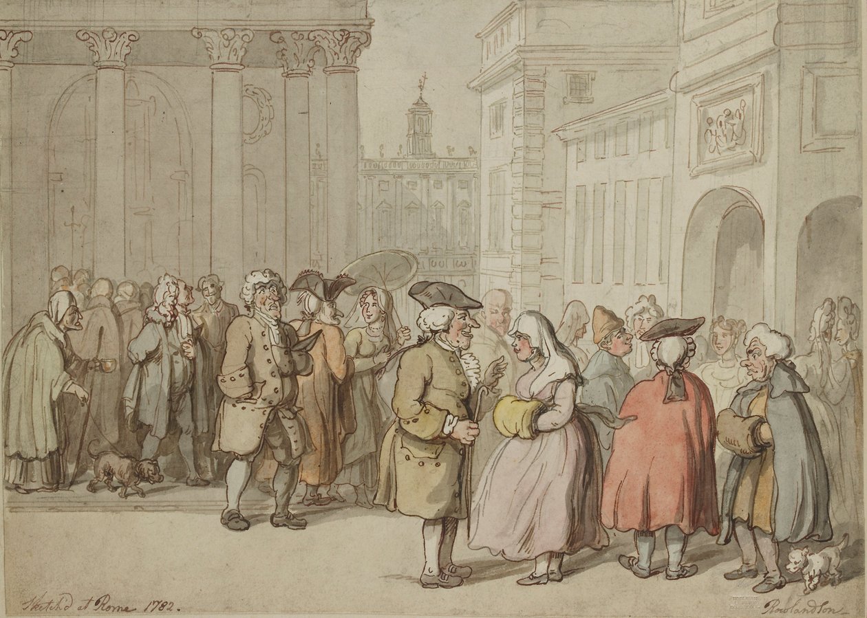 Skupina načrtnutá v Římě, 1770-1820 od Thomas Rowlandson