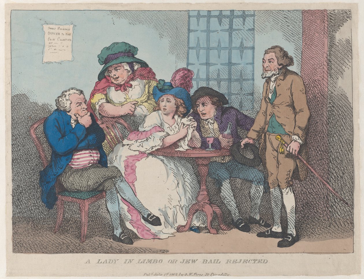 Dáma v limbu, nebo Žid zamítnutá kauce, 1. července 1802, 1. července 1802. od Thomas Rowlandson