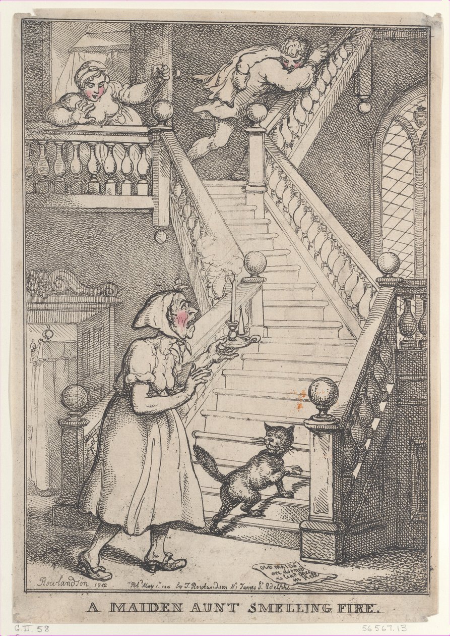 A Maiden Aunt Smelling Fire, [1. května 1806], znovu vydáno 1. května,..., [1. května 1806], znovu vydáno 1. května 1812. od Thomas Rowlandson
