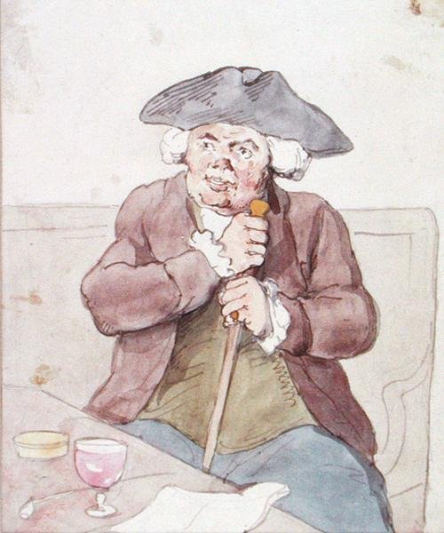 Muž sedící v krčmě (pero, hnědý inkoust a akvarel na papíře) od Thomas Rowlandson