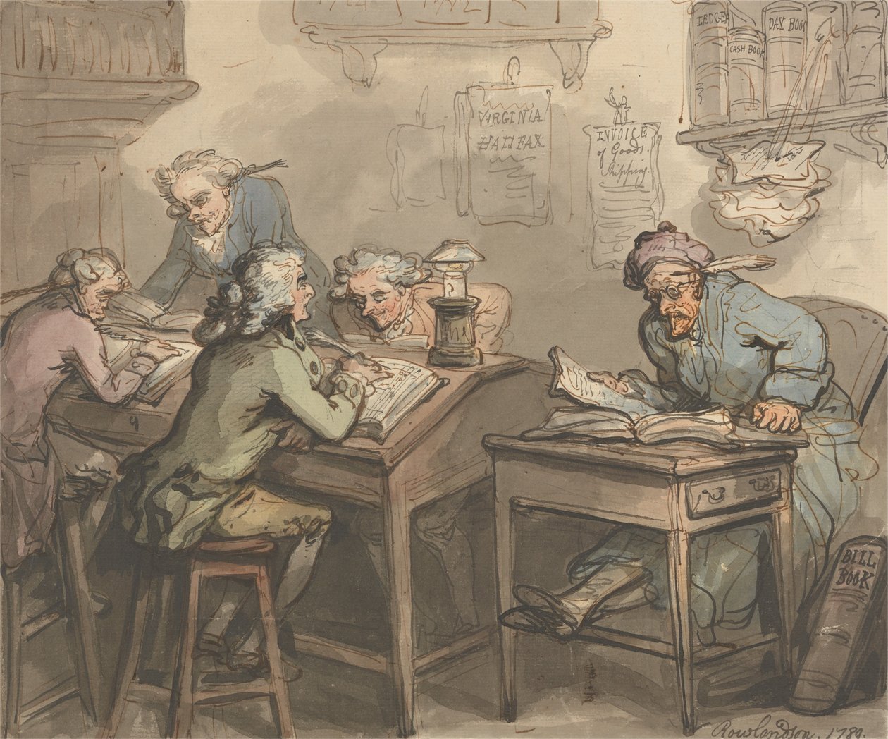 Obchodní kancelář od Thomas Rowlandson
