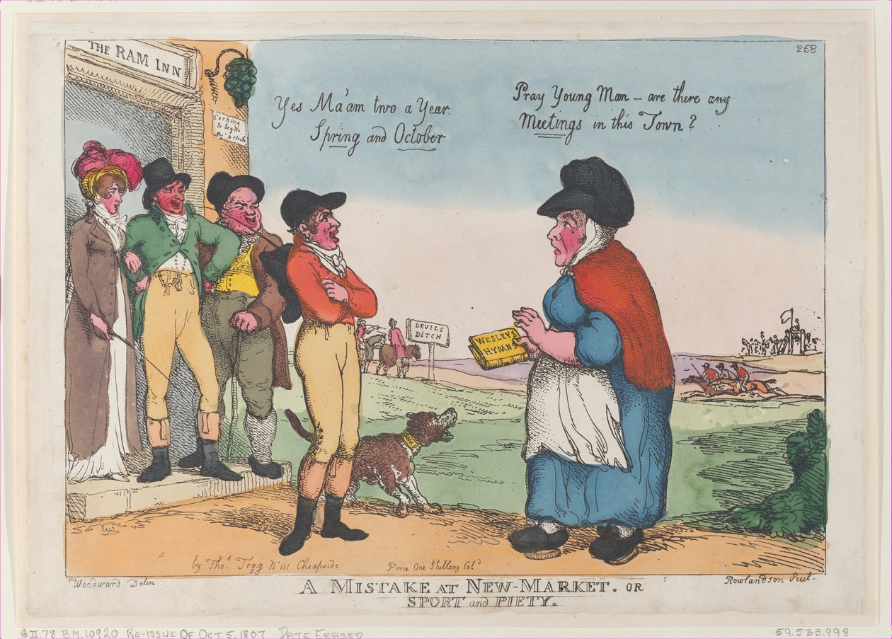 Chyba na Novém trhu aneb Sport a zbožnost, 5. října 1807, 5. října 1807. od Thomas Rowlandson