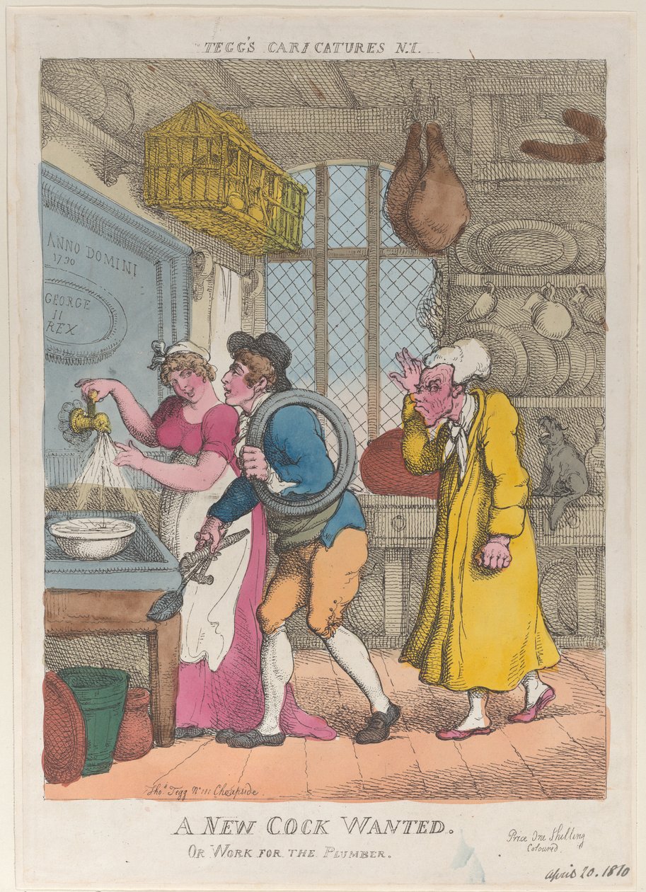 Hledá se nový kohout, aneb práce pro instalatéra, 20. dubna 1810, 20. dubna 1810. od Thomas Rowlandson