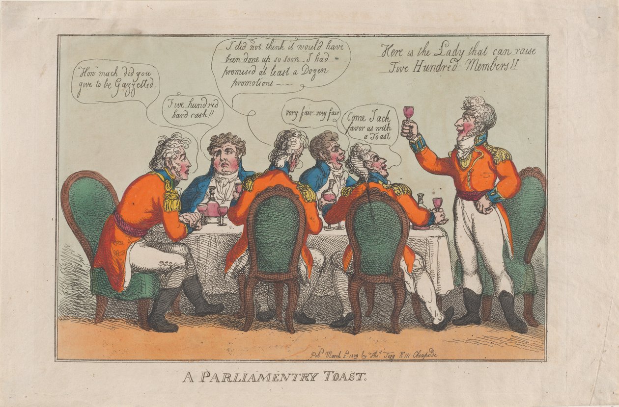 Parlamentní přípitek, 2. března 1809, 2. března 1809. od Thomas Rowlandson