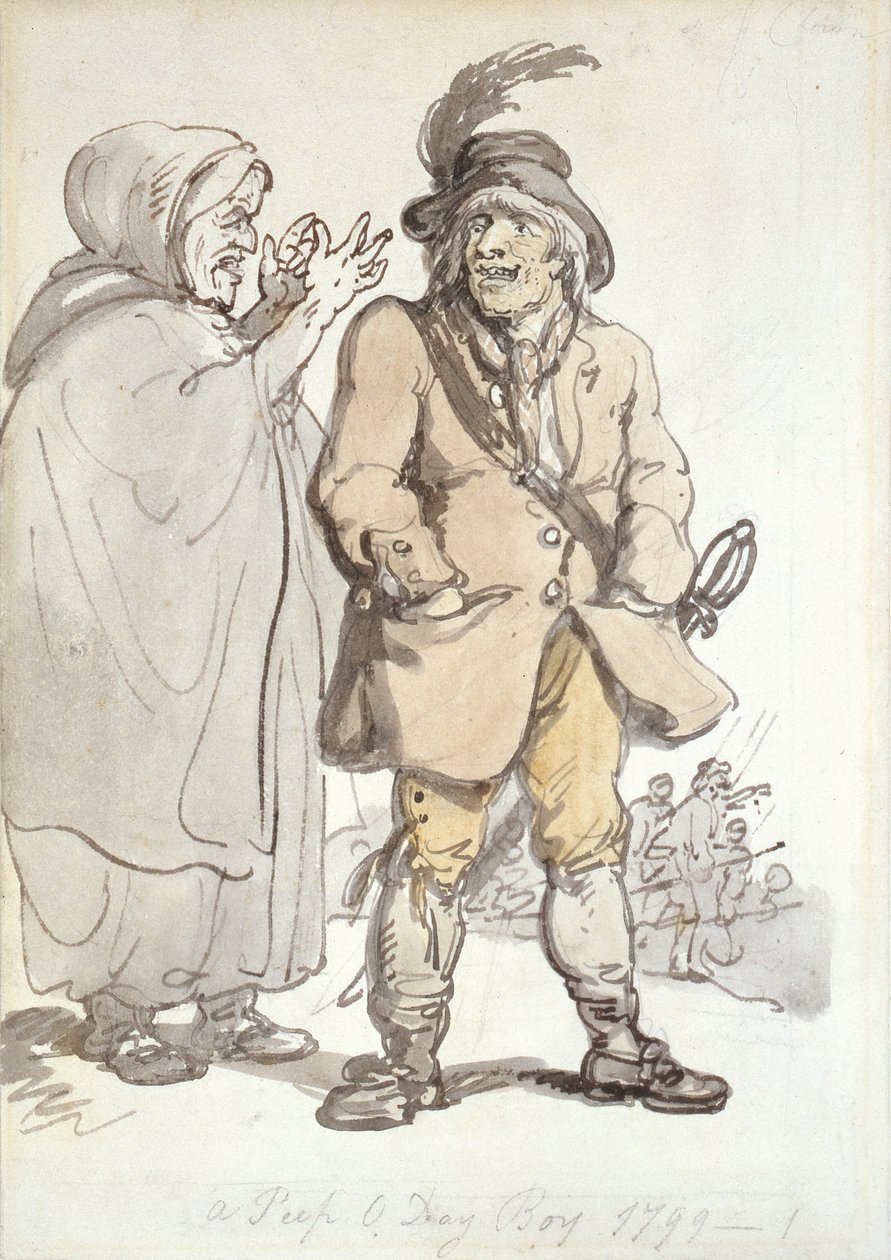 A Peep O Day Boy, 1799 (inkoust a wc na papíře) od Thomas Rowlandson