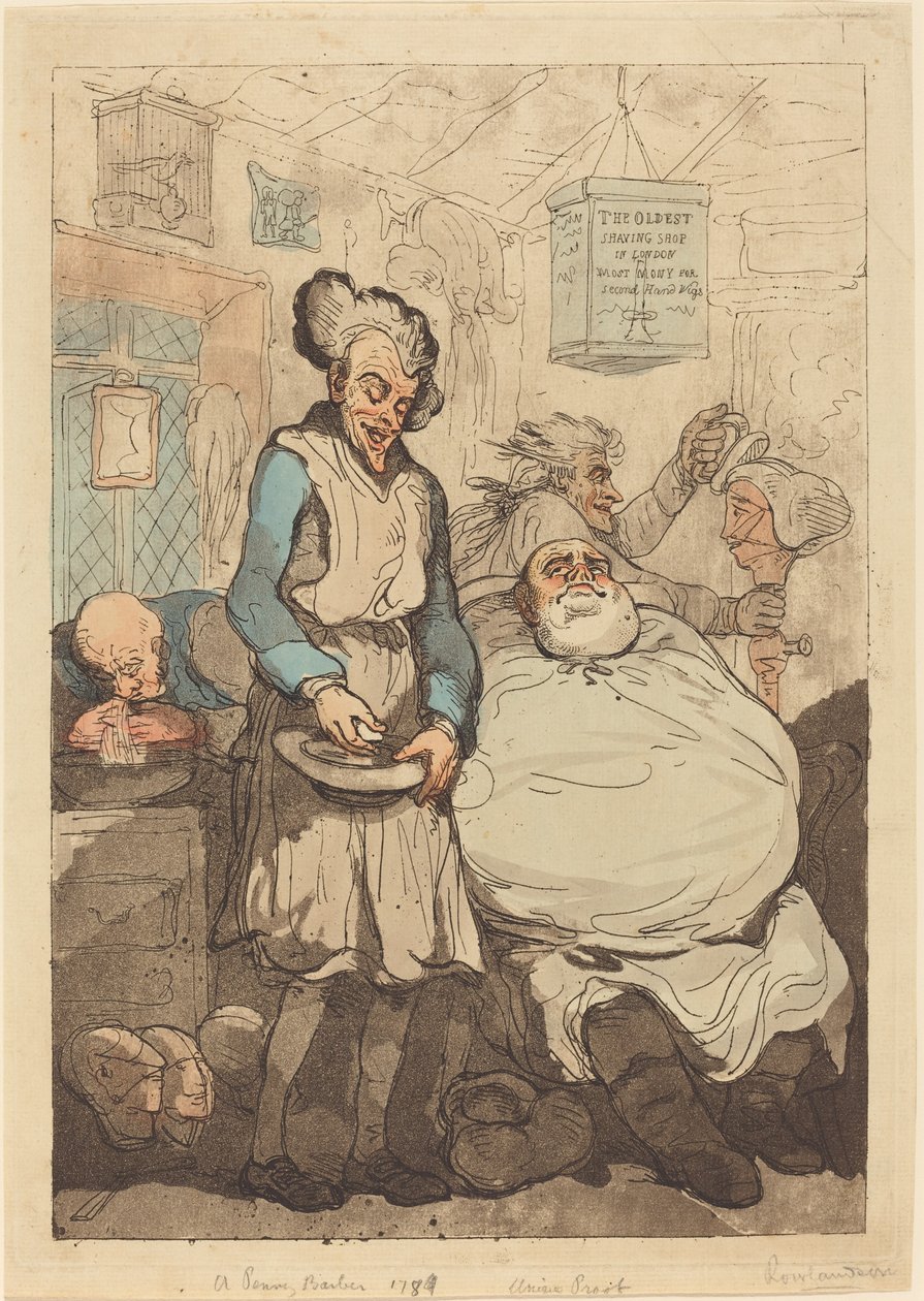 Holič Penny od Thomas Rowlandson