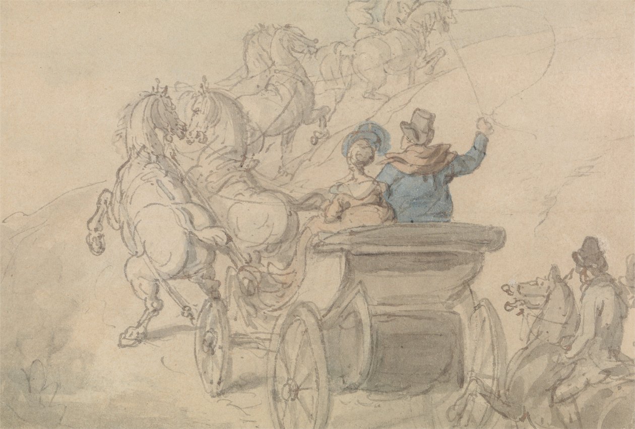 Phaeton a šest od Thomas Rowlandson