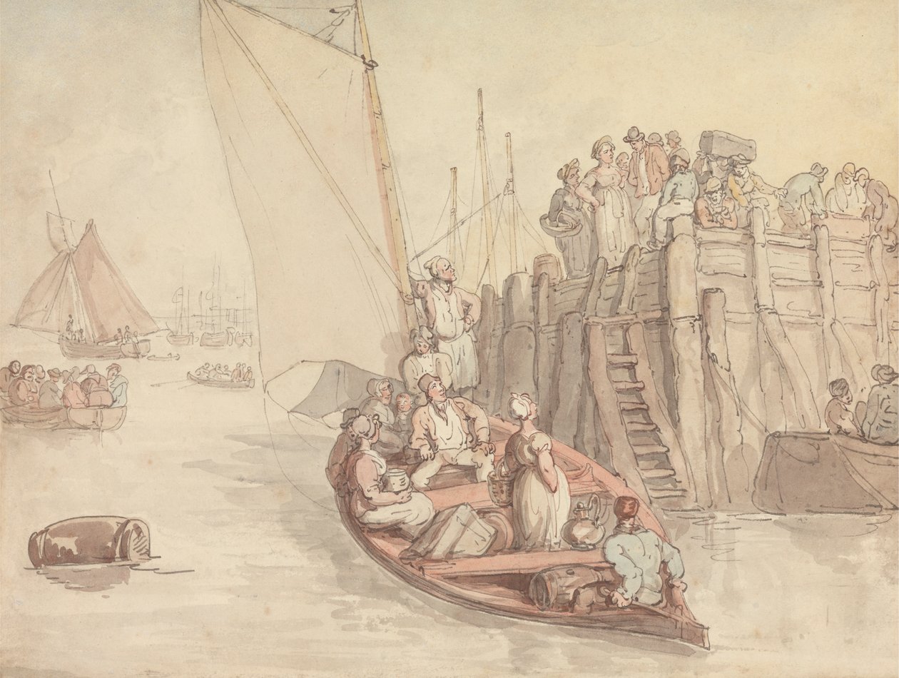 Molo v Amsterdamu (verze A) od Thomas Rowlandson