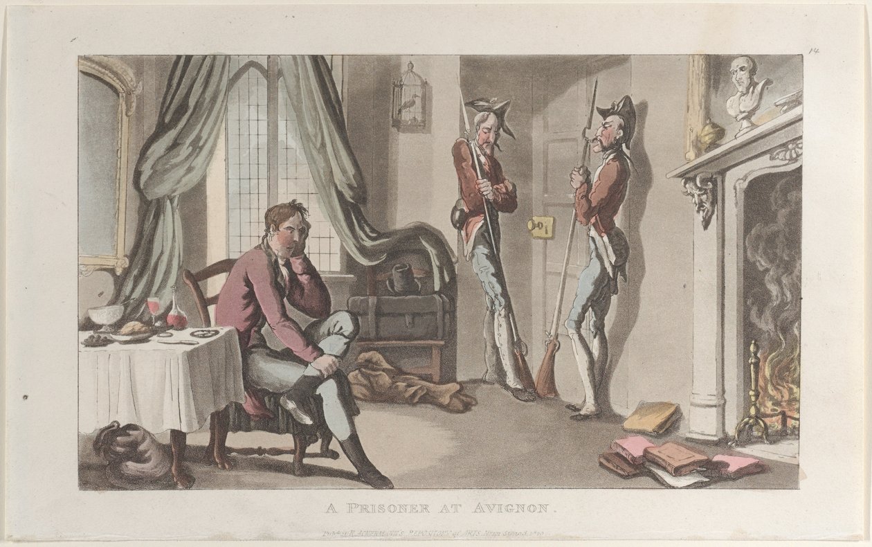 Vězeň v Avignonu, z Journal of Sentimental Travels v jižních provinciích F..., 1820. od Thomas Rowlandson