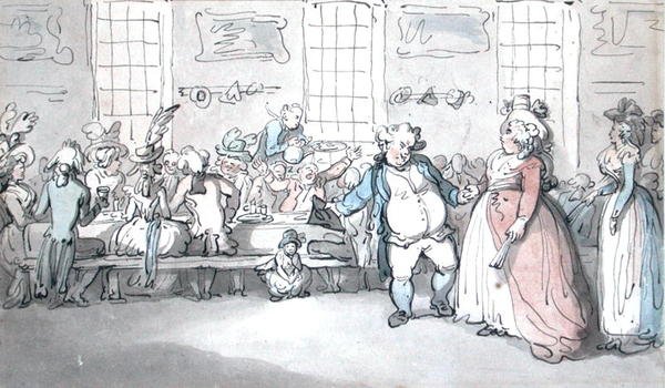Veřejná snídaně (pero, inkoust a akvarel na papíře) od Thomas Rowlandson