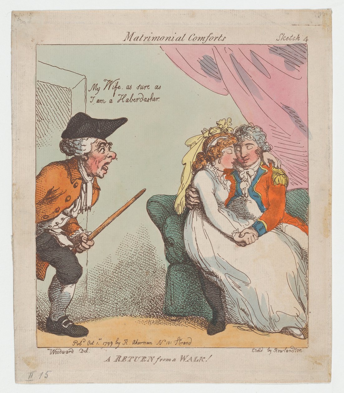 Návrat z procházky, 1. října 1799, 1. října 1799. od Thomas Rowlandson