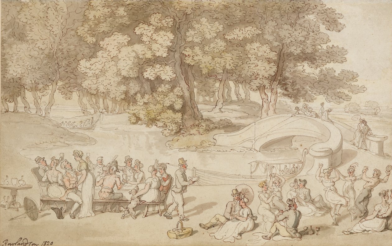 Společenský svátek, 1820 (pero a inkoust s praním na papíře) od Thomas Rowlandson