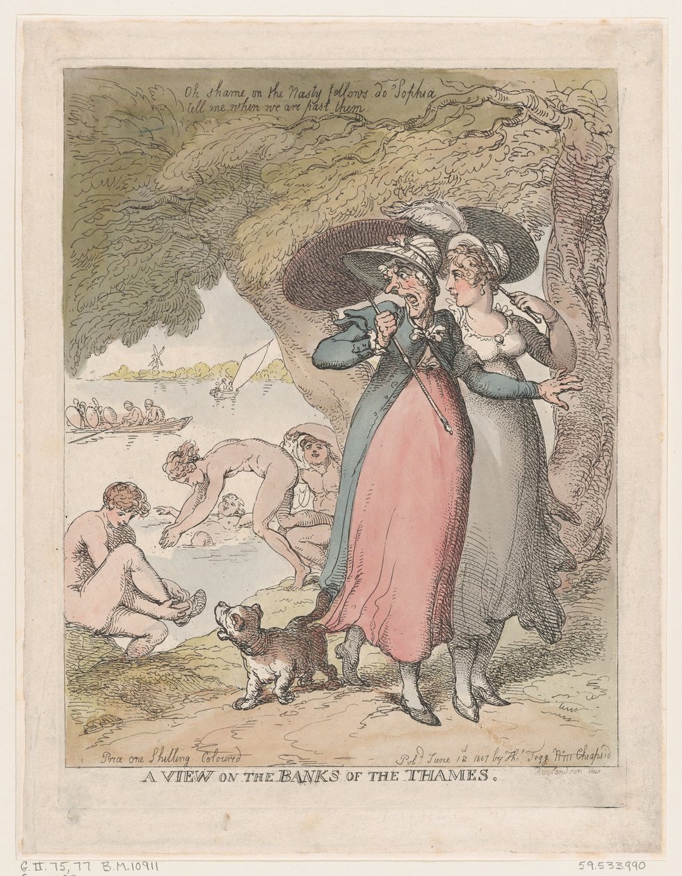 Pohled na břehy Temže, 18. června 1807, 18. června 1807. od Thomas Rowlandson