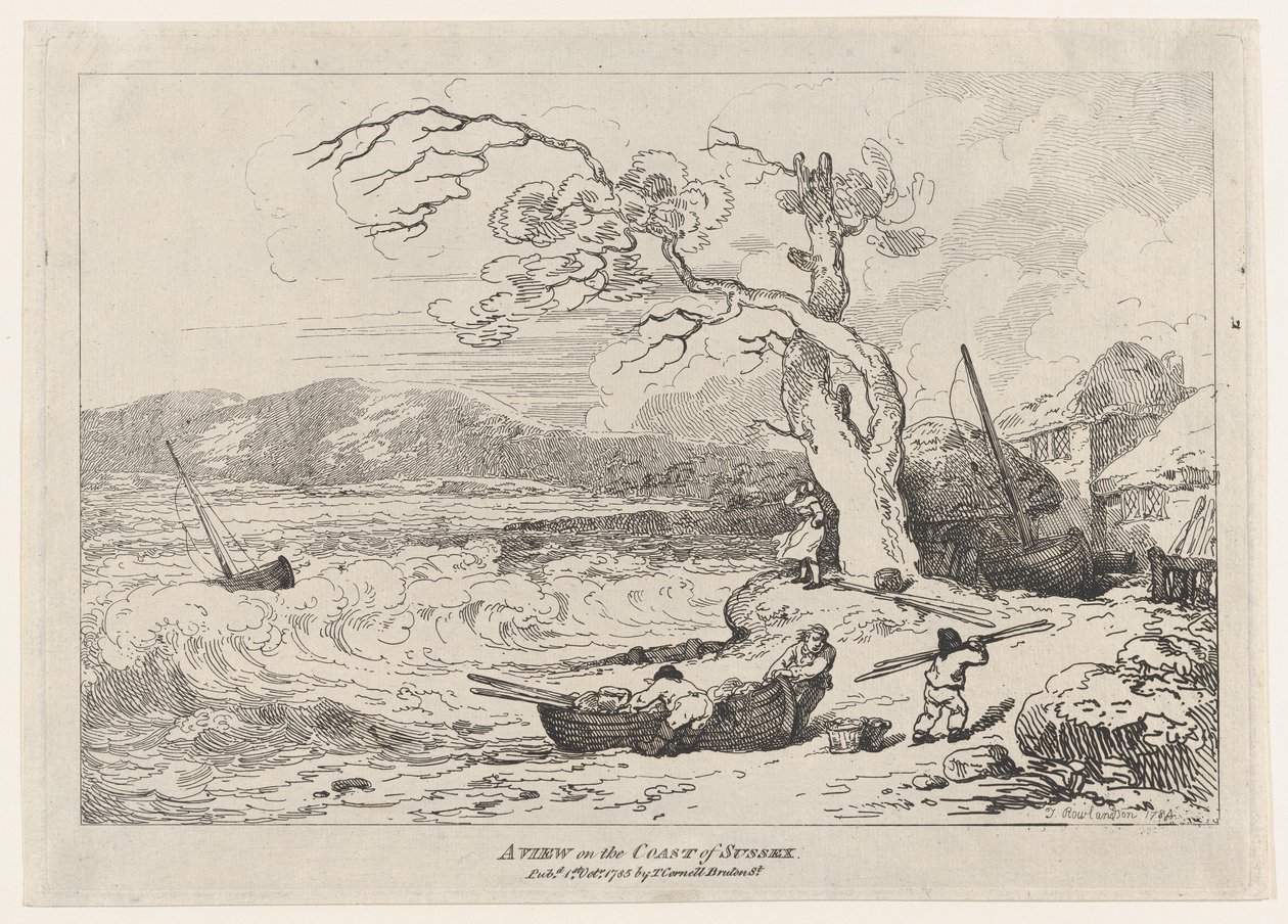 Pohled na pobřeží Sussexu, 1. října 1785, 1. října 1785. od Thomas Rowlandson