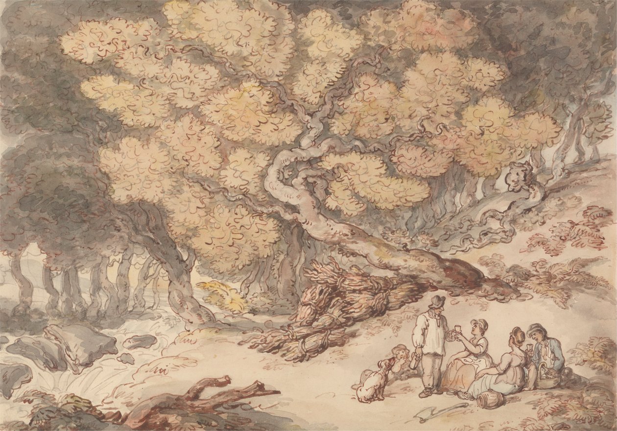 Dřevařský piknik od Thomas Rowlandson