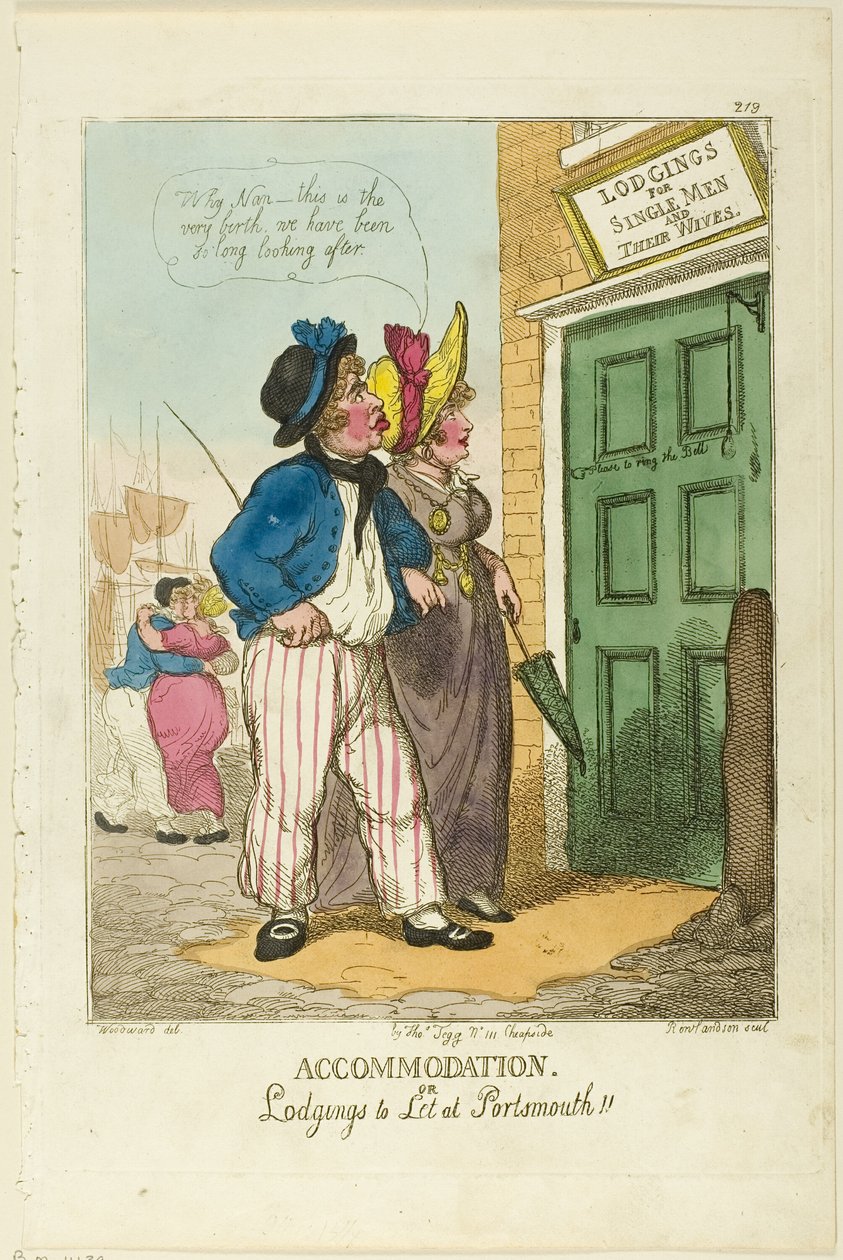 Ubytování nebo ubytování Let Portsmouth od Thomas Rowlandson