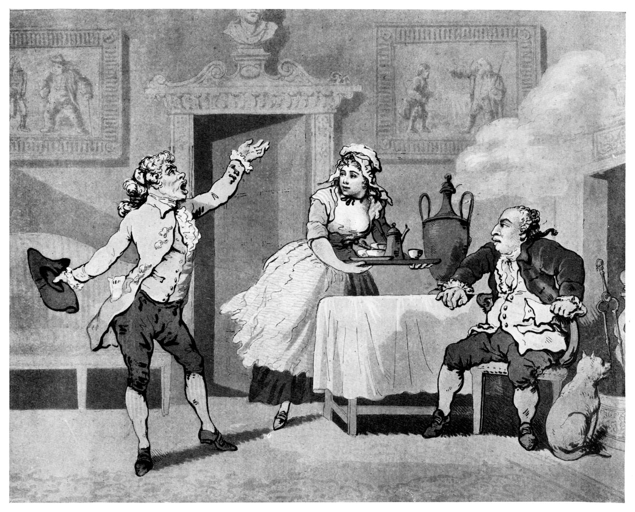 Herec recitující manažerovi, konec 18. století. od Thomas Rowlandson