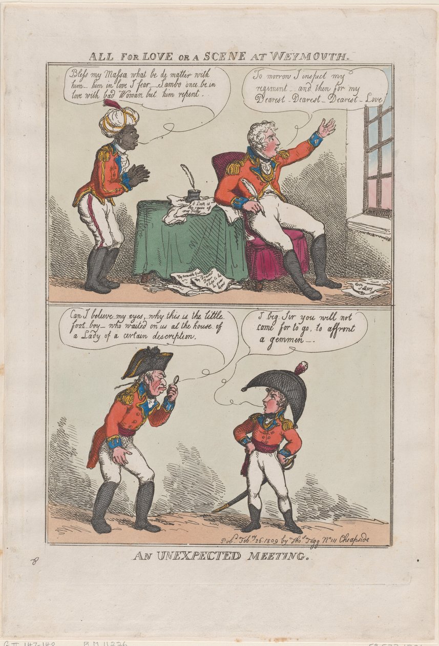 All for Love or A Scene at Weymouth, An Unexpected Meeting, 26. února 1809., 26. února 1809. od Thomas Rowlandson