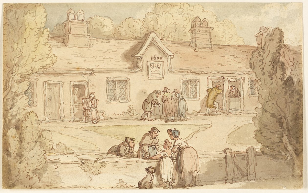 Alms House of Tottenham od Thomas Rowlandson