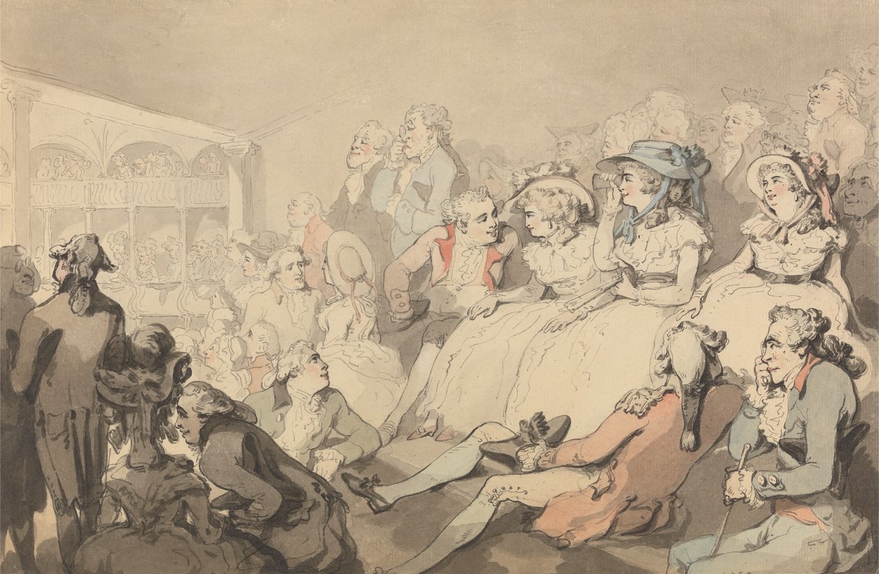 Publikum sledující divadelní představení v divadle Drury Lane od Thomas Rowlandson