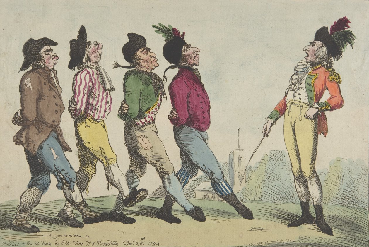 An Early Lesson of Marching, 24. prosince 1794, 24. prosince 1794. od Thomas Rowlandson