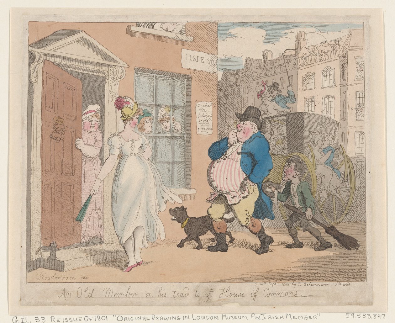 Starý poslanec na cestě do Dolní sněmovny, 1. září 1802, 1. září 1802. od Thomas Rowlandson