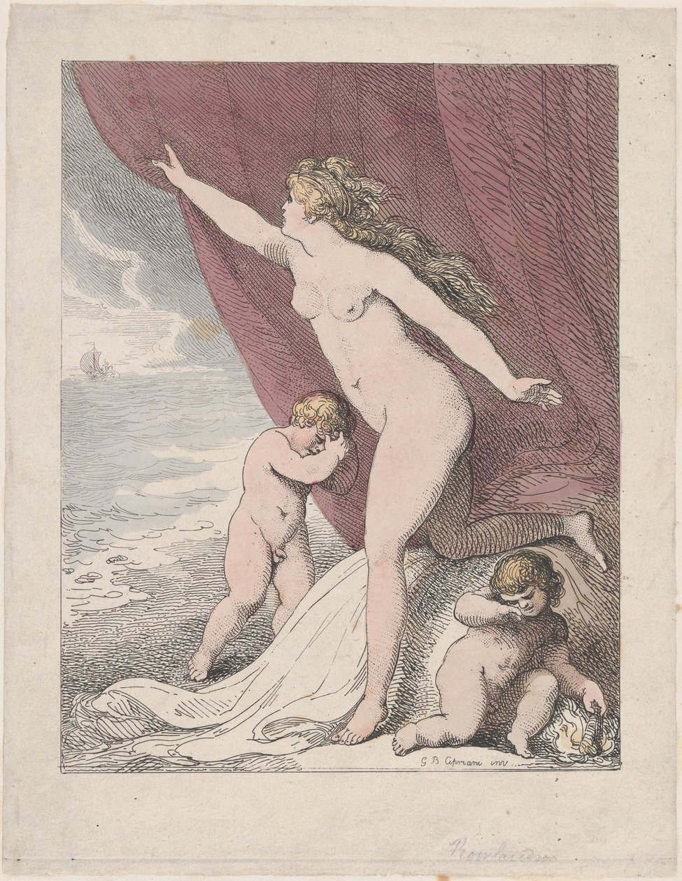 Ariadna opuštěná Theseem, 1790-99., 1790-99. od Thomas Rowlandson