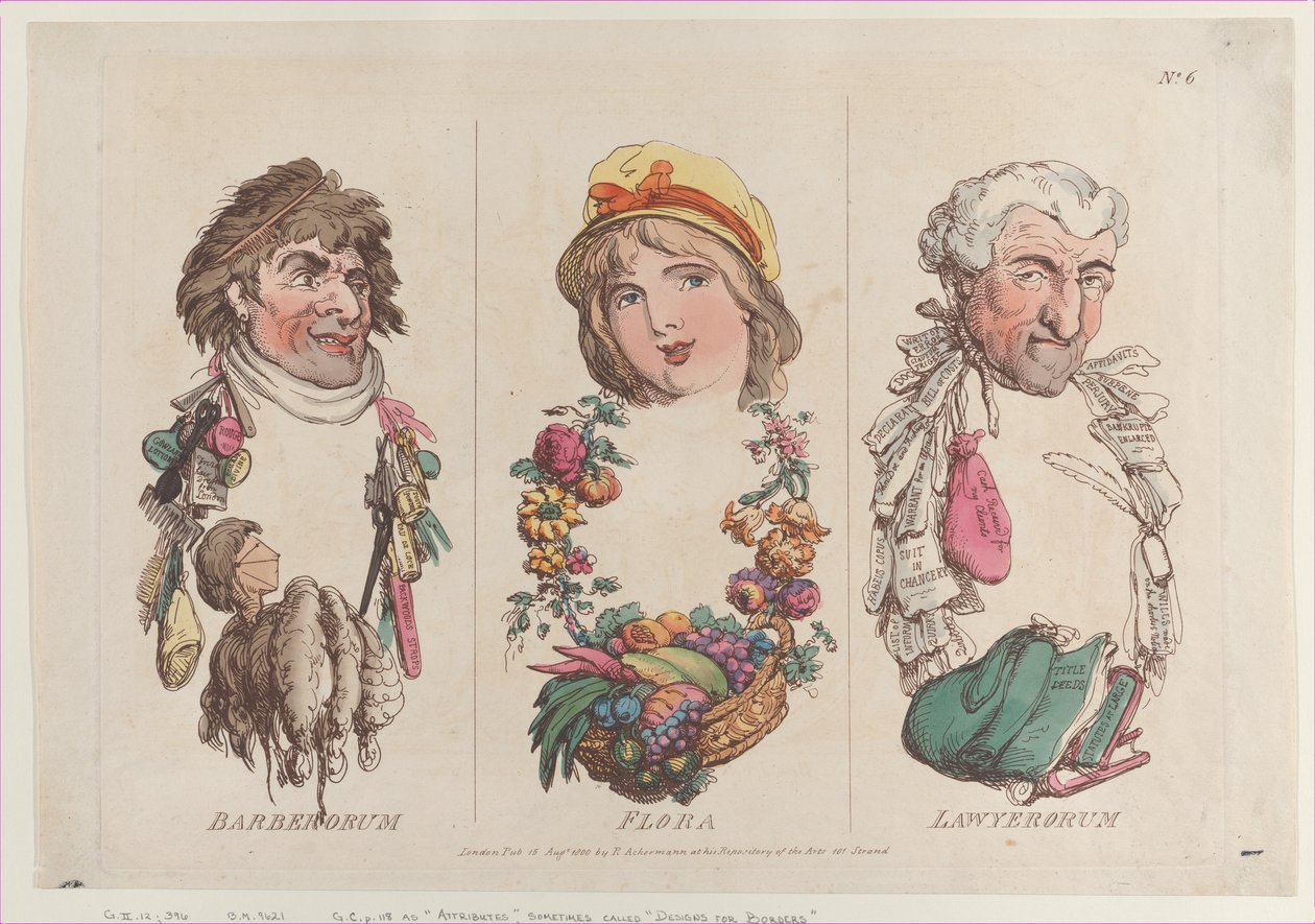 Barberorum, Flora, Lawyerorum, 15. srpna 1800., 15. srpna 1800. od Thomas Rowlandson