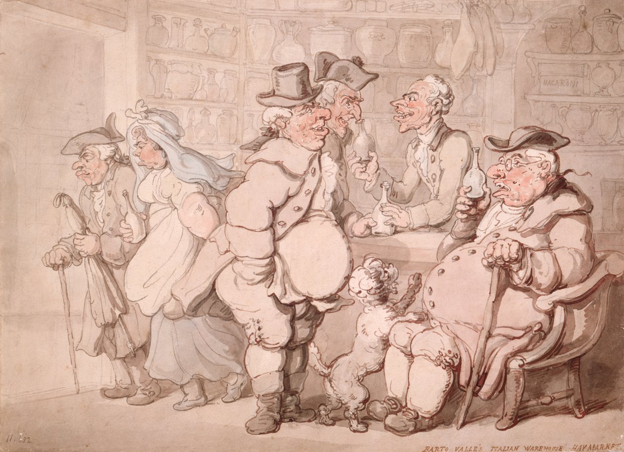 Italský sklad Barto Valle, Haymarket, Londýn od Thomas Rowlandson